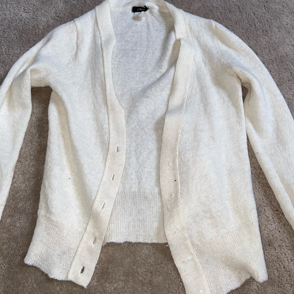White J. Crew Cardigan